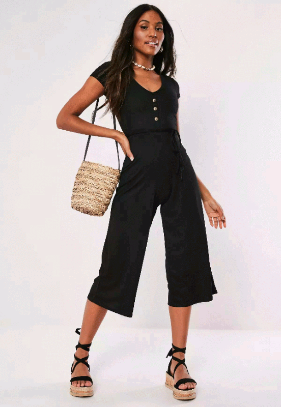 ladies black culotte jumpsuit